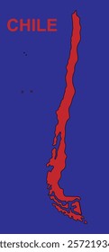 red map of chile vector illustration