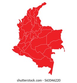 Red map of colombia