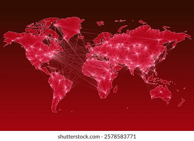 red map for coloring vector illustration