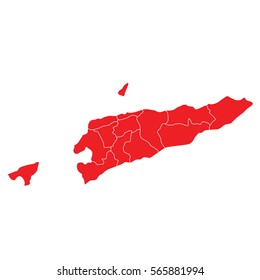 Red map of east Timor