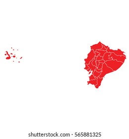 Red map of ecuador