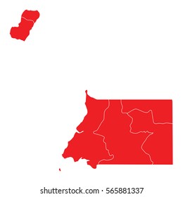 Red map of equatorial Guinea