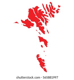 Red map of faroe Islands