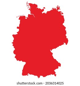 red map of Germany vector illustration isolated on white background