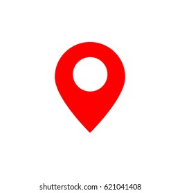 Red Map Icon, sign -  vector illustration