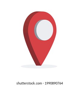 Red map isolated on a white background. 3D Illustration. Eps 10