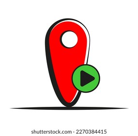 icono de ubicación de mapa rojo en fondo blanco. ilustración vectorial