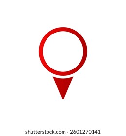 Red map location marker icon represents a navigation point. simple and modern design for maps.