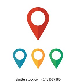 Red Map Location Pin icon symbol