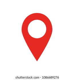 Red map location pin. Simple flat illustration