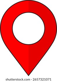 Símbolo rojo de la ubicación del mapa aislado en el fondo blanco. Icono del punto del Pin. Símbolo de la ubicación del GPS. Ubicación del icono