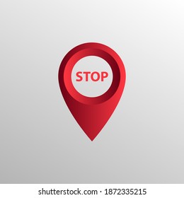 Red map markers on white background. Ideal for marking a location on a map, app or website