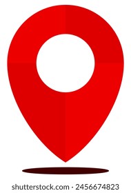 Red map marks and their shadows