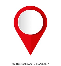 Red map pin. Concept of global coordinate, dot, needle tip, ui. Map Marker Icon. Red Point.