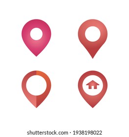 red map pin icon collections, gps location symbols. 