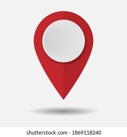Red map pin isolated icon on white background. Vector illustration. Eps 10