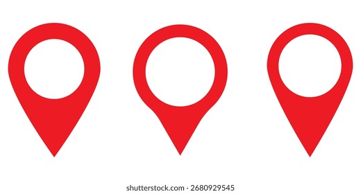 Ícone de localização do pino do mapa vermelho. fundo branco. Design - EPS 10 