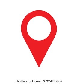 Red map pin location icon pointer symbol for navigation GPS