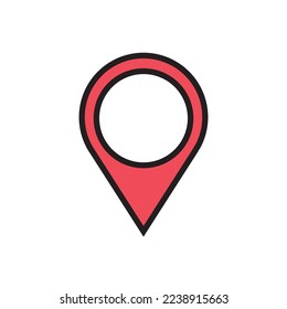 Red map pin location icons. Modern map markers .Vector illustration on a white background