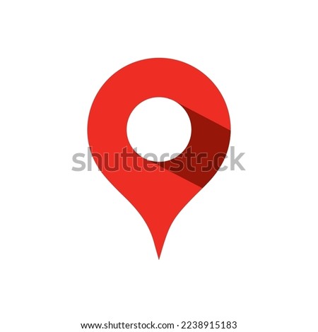 Red map pin location icons. Modern map markers .Vector illustration on a white background