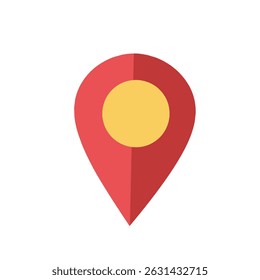 Red map pin location marker. Suitable for maps, GPS apps, travel interfaces, or location-based services