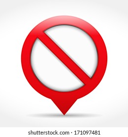 Red map pin as stop sign, vector eps10 illustration