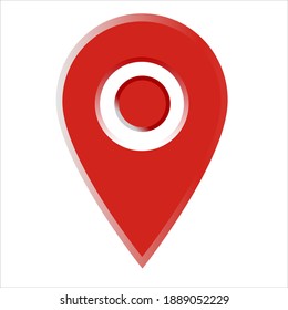 Red map pin vector. Location pin.