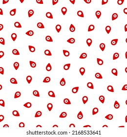 Red map pink seamless pattern with white background.