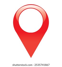 Red map pointer 3D icon, vector illustration. GPS marker and navigation symbol isolated on white background. Perfect for location sign concepts.
