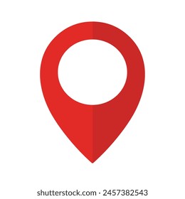 Icono de puntero de mapa rojo. Ilustración plana de icono de Vector de puntero de mapa rojo para Web