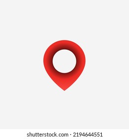 red map pointer icon isolated on white