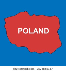 red map of poland vector illustration