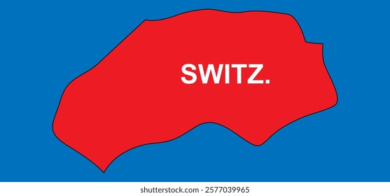 red map of switzerland vector illustration