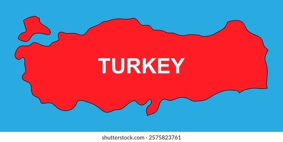 red map of turkey vector illustration