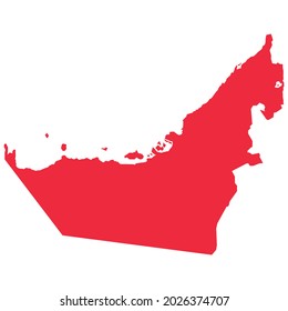 red map of united arab emirates vector illustration isolated on white background