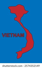 red map of vietnam vector illustration