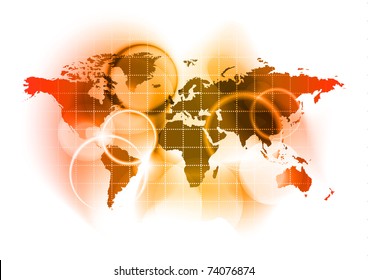 red map of the world