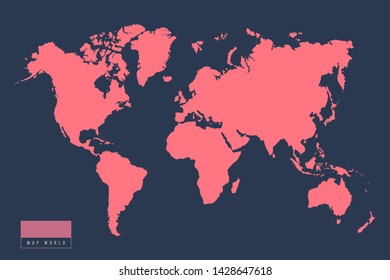 red map of world on blue background. Vector illustration Eps 10. 