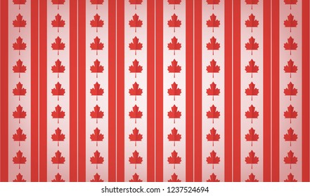 Red maple canada seamless pattern. Canada day design of red maple leaves background .Vector and Illustration.