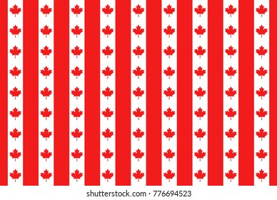 Red maple canada seamless pattern. Vector and Illustration.