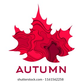 Red maple leaf 3D paper cutting