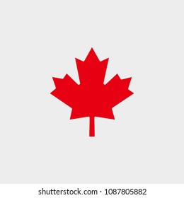 Red Maple Leaf. Canadian Flag Vector Shape.