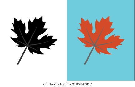 Red Maple leaf. Canadian symbol. Vector illustration.