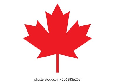 Red Maple Leaf – Canadian Symbol – Vector Illustration.This vector illustration features a vibrant red maple leaf, symbolizing Canada. Perfect for use in designs related to Canadian culture, nature.