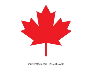 Red Maple Leaf – Canadian Symbol – Vector Illustration.This vector illustration features a vibrant red maple leaf, symbolizing Canada. Perfect for use in designs related to Canadian culture, nature.