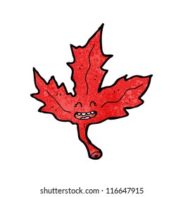 personaje de caricatura de hoja de arce roja