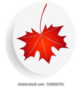 The red maple leaf in a circle.