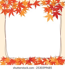 Ilustración de marco de hoja de arce rojo