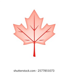 Red maple leaf icon isolated on a  white background. Vector illustration.