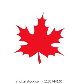 red maple leaf icon. vector illustration